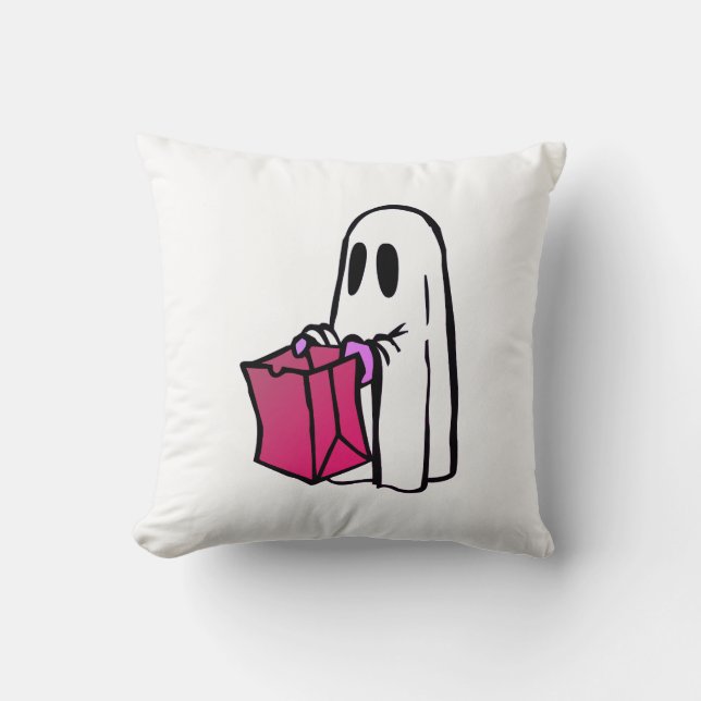 Spook met Tas Trick of Behandelen Kussen (Voorkant)