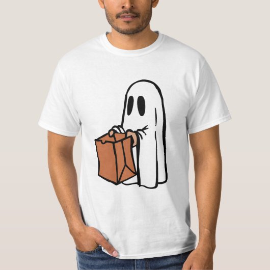Spook met Tas Trick of Behandelen T-shirt (Voorkant)