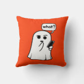 Spook met telefoon "Wat?" Sierkussens Kussen (Achterkant)