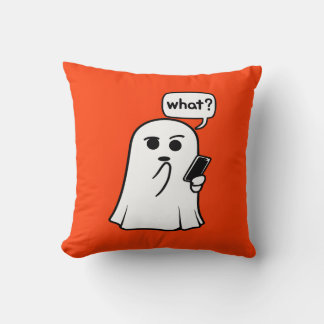 Spook met telefoon "Wat?" Sierkussens Kussen