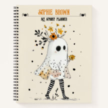 Spook met Zonnebloemen & Naam Whimsical Halloween