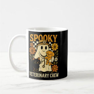 Spook met zwarte kat Hond Dierenarts Halloween Koffiemok