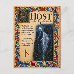 Spook, Middeleeuwse Bestiarium Kunst Briefkaart