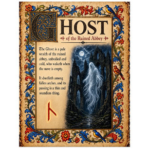 Spook, Middeleeuwse Bestiarium Kunst Briefkaart