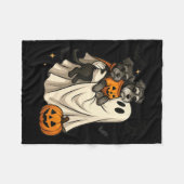 Spook Miniature Schnauzer Hond Halloween Fleece Deken (Voorkant (Horizontaal))
