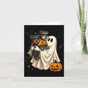 Spook Miniature Schnauzer Hond Halloween Kaart