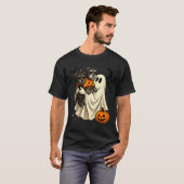 Spook Miniature Schnauzer Hond Halloween T-shirt (Voorkant volledig)
