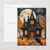 Spook oogst nacht feestdagenkaart (Voorkant / Achterkant)