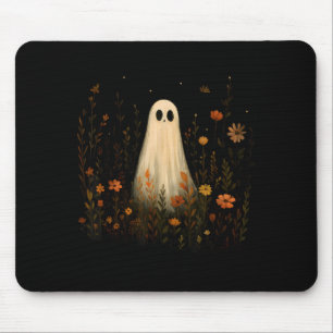 Spook op een bloemrijke weide Halloween herfst ont Muismat