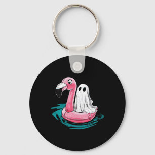 Spook op een zwembad Grappige Spooky Zomer Zomer T Sleutelhanger