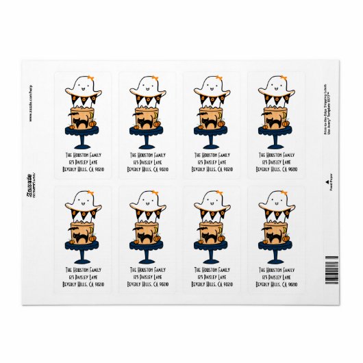 Spook op Halloween Cake Etiket (Full Sheet)