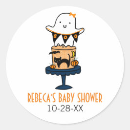 Spook op Halloween Taart Ronde Sticker