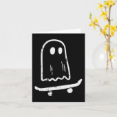 Spook Op Skateboard Leuk Retro Halloween Kostuum B Kaart (Gele Bloem)