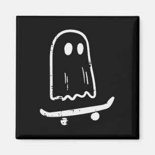 Spook Op Skateboard Leuk Retro Halloween Kostuum B Magneet