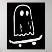 Spook Op Skateboard Leuk Retro Halloween Kostuum B Poster (Voorkant)