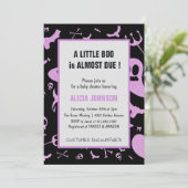 Spook Paarse Glitter Oktober Halloween Baby shower Kaart (Staand voorkant)