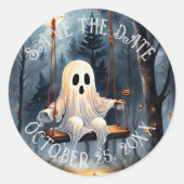 Spook Play Bewaar De Datum Ronde Sticker (Voorkant)