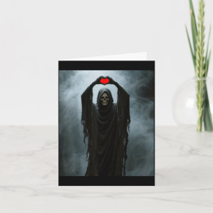Spook rode hart hand schrikbarend gezicht horrorpo kaart