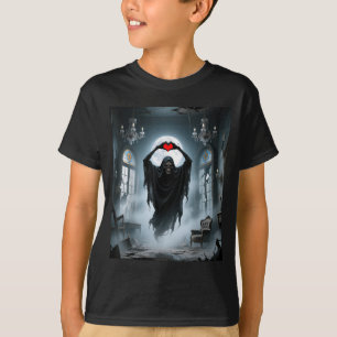 Spook rode hart handen eng gezicht halloween t-shirt
