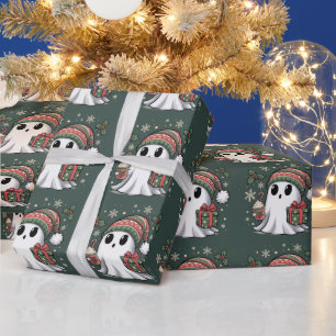 Spook Santa Kerstvakantie Xmas Halloween Geest Cadeaupapier
