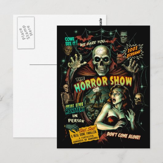 Spook Show Horror Retro Briefkaart (Voorkant / Achterkant)