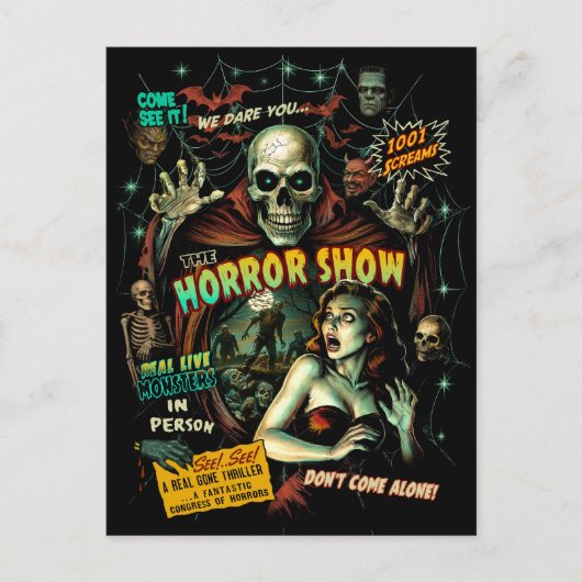 Spook Show Horror Retro Briefkaart (Voorkant)