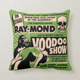  Spook Show Poster Kunst - Voodoo schedel! Kussen