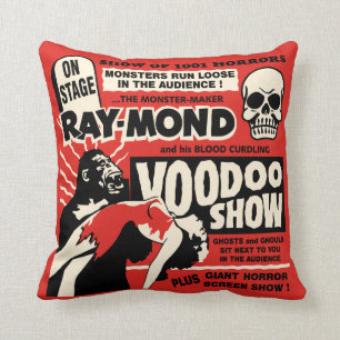 Spook Show Poster Kunst - Voodoo schedel! Kussen