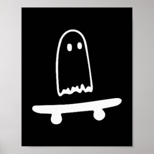 Spook skateboard lui Halloween kostuum grappige Sk Poster