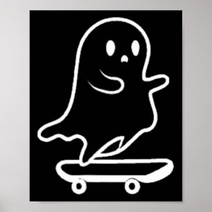 Spook Skateboard Lui Halloween Kostuum Grappige Sk Poster