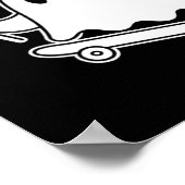 Spook skateboard usa vlag schattig 4 juli grappig poster (Hoek)