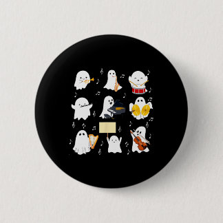 Spook speelt muziekinstrumenten Halloween-muziek  Ronde Button 5,7 Cm