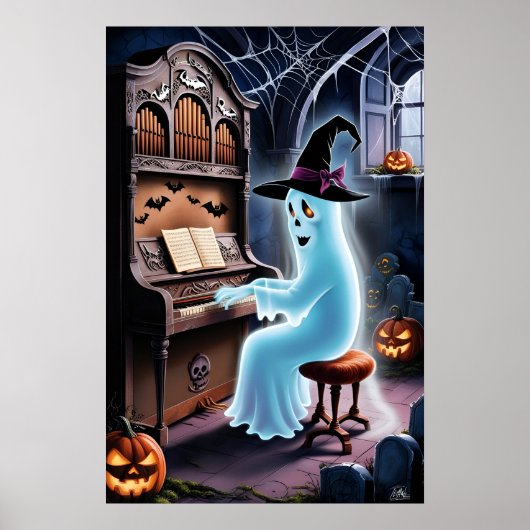 Spook spelend orgel poster (Voorkant)