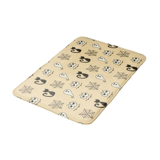 Spook, Spiderwebs en Black Cats Geel Badmat (Gekanteld)