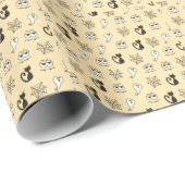 Spook, Spiderwebs en Black Cats Geel Cadeaupapier (Rol Hoek)