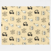 Spook, Spiderwebs en Black Cats Geel Fleece Deken (Voorkant (Horizontaal))
