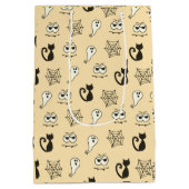Spook, Spiderwebs en Black Cats Geel Medium Cadeauzakje (Achterkant)
