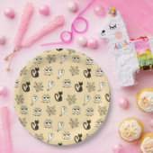 Spook, Spiderwebs en Black Cats Geel Papieren Bordje (Feest)