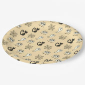 Spook, Spiderwebs en Black Cats Geel Papieren Bordje (Gekanteld)