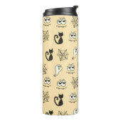 Spook, Spiderwebs en Black Cats Geel Thermosbeker (Gedraaid links)