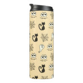 Spook, Spiderwebs en Black Cats Geel Thermosbeker (Geroteerd rechts)