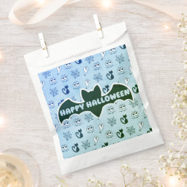 Spook, spinnenwebben en zwarte katten blauw bedankzakje