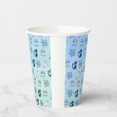 Spook, spinnenwebben en zwarte katten blauw papieren bekers (Links)