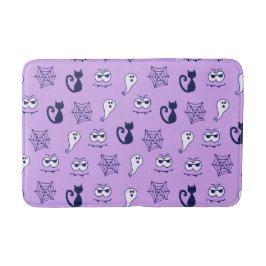 Spook, spinnenwebben en zwarte katten Paarse Badmat