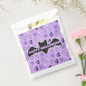 Spook, spinnenwebben en zwarte katten Paarse Bedankzakje (Gezegeld)