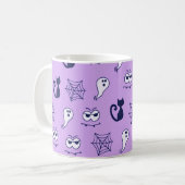 Spook, spinnenwebben en zwarte katten Paarse Koffiemok (Voorkant links)