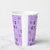 Spook, spinnenwebben en zwarte katten Paarse Papieren Bekers (Links)