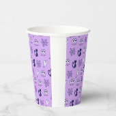 Spook, spinnenwebben en zwarte katten Paarse Papieren Bekers (Rechts)