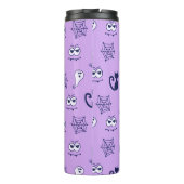 Spook, spinnenwebben en zwarte katten Paarse Thermosbeker (Achterkant)