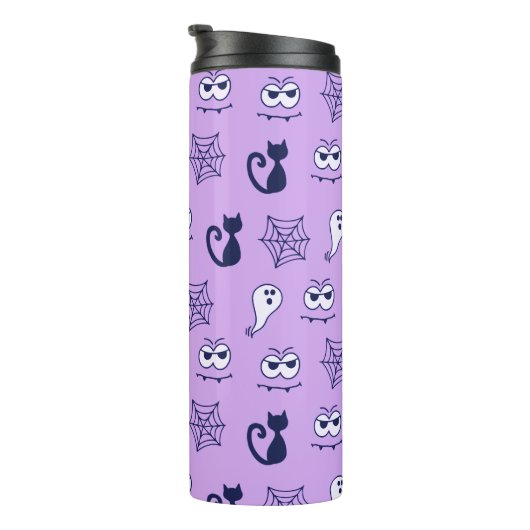 Spook, spinnenwebben en zwarte katten Paarse Thermosbeker (Geroteerd rechts)